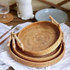 High Standard Hand Woven Rattan <b>Tray</b> for <b>Large</b> Quantities Export - Product Image 2