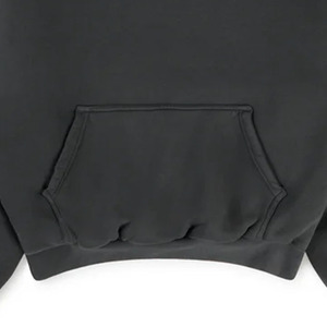 Pull à capuche double en coton 100% anthracite d'hiver, brodé et perlé, 1000 GSM, séchage rapide, streetwear, épaules tombantes, uni teint - Product Image 3