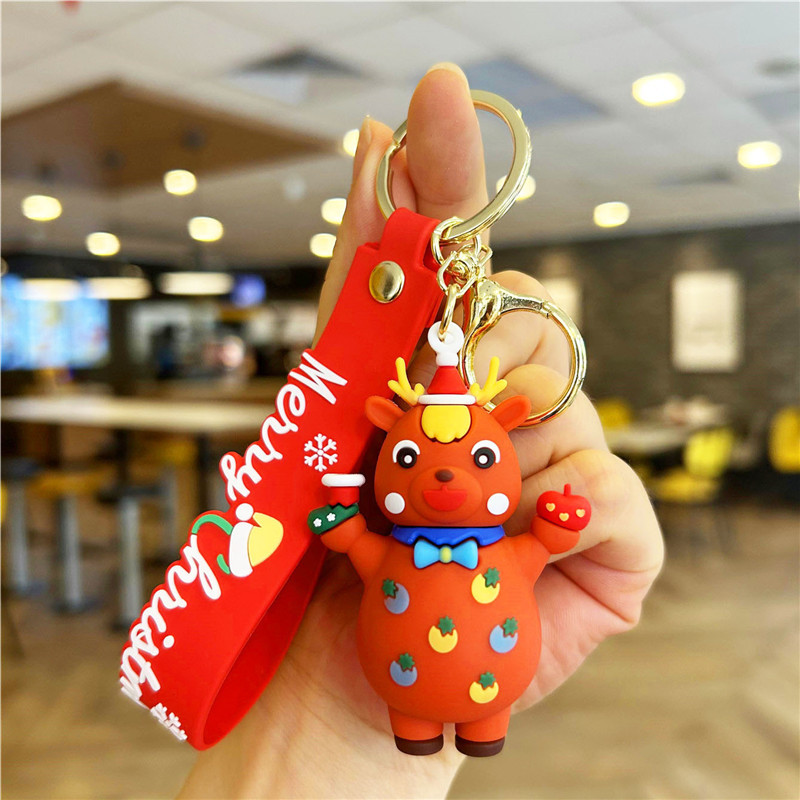 2024 Santa Claus Elk Snowman Christmas Tree Keychain