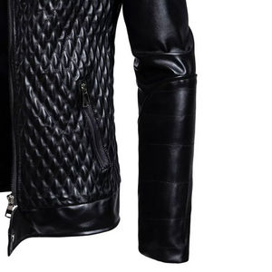 แจ็กเก็ตหนังผู้ชายแบบสั่งทำสไตล์ฮิปฮอประบายอากาศสำหรับฤดูหนาว - Product Image 4