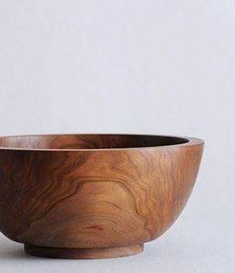 Ensaladera de madera hecha a mano, diseño de grano de madera de estilo rústico natural ecológico para fiestas - Product Image 2