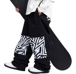 กางเกงผ้าฟลีซผู้ชายสไตล์สตรีทแวร์ทรงหลวมกางเกงพิมพ์ลายแบบมีรอยหยดกางเกงวิ่งกางเกงขาบานสำหรับผู้ชาย - Product Image 3
