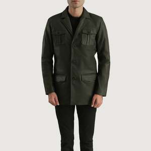 Ray Cutler <b>Green</b> <b>Leather</b> <b>Blazer</b> - Product Image 4