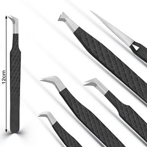 Outils à cils en acier inoxydable à haute précision, fournisseur d'usine OEM, vente en gros en grande quantité, pince à cils - Product Image 5