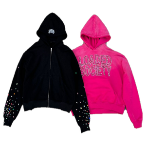 Fabricant personnalisé Sweat à capuche et sweatshirts à capuche en strass graffiti fluorescent de haute qualité avec impression multiple Sweat à capuche réfléchissant - Product Image 6