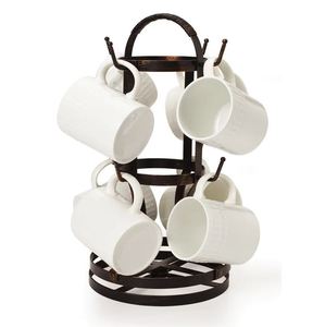 Antique black metal coffee mug holder stand for home kitchenware hotel <b>tabletop</b> kitchen counter made in india wholesale hot sell - Product Image 2