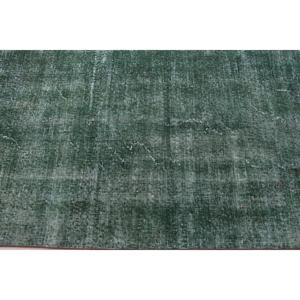 พรมวินเทจสไตล์ตุรกี ขนาด 3.6x6.5 ฟุต พรมตกแต่งลายกราฟิกสีเขียวขาว ทำจากขนสัตว์ - Product Image 5