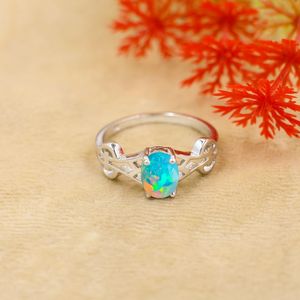 Fire Opal Ring 925 Sterling Silver Handmade October <b>Birthstone</b> Promise Ring For Women Minimalist Ring - Product Image 6