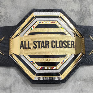 เข็มขัดแชมป์มวยปล้ำเฮฟวี่เวทแบบสั่งทำเข็มขัดหนังแท้นิ่ม4มม. เข็มขัดศิลปะการต่อสู้เฉพาะบุคคล - Product Image 1