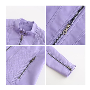 Chaqueta de cuero personalizada 2025 para mujer, fabricante al por mayor, chaqueta de cuero Pu para mujer, chaqueta de corredor para mujer - Product Image 5