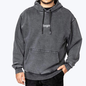 Sweat-shirts pour hommes super légers d'hiver, lavage à l'acide, sur mesure, vêtements décontractés, haute qualité, broderie, design uni, séchage rapide, personnalisé - Product Image 1