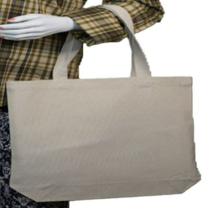 Sac fourre-tout en coton biologique 100% avec logo personnalisé imprimé, réutilisable, à poignée supérieure, à cordon, en toile, pour le rangement en extérieur, sac promotionnel vierge - Product Image 2