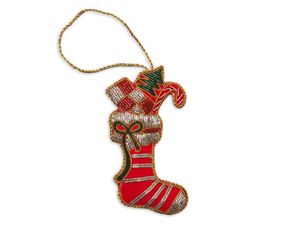 Magnifique porte-clés et accessoires de sac brodés de perles de graines vertes et brunes, motif arbre, fabriqués en Inde - Product Image 2