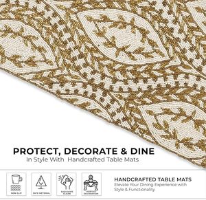 Christmas <b>Dining</b> <b>Table</b> Beaded <b>Runner</b> Placemat Handmade Cloth Decorative Wedding Mat With Leaves Design for Home Use - Product Image 5