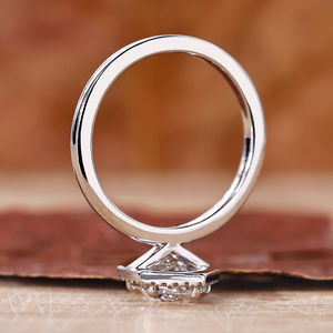 Bague de fiançailles simple en diamant taille marquise néerlandaise avec halo et forme hexagonale, 1 à 2 carats, diamant de laboratoire FVS - Product Image 5