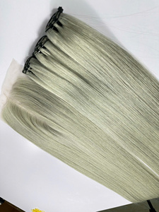 Cheveux Humains Remy Gris Pas Chers 13x4 Frontal Lisse Naturel Raide Double Trame Faite à la Machine du Vietnam - Product Image 2