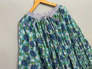 Vestido Maxi bohemio de verano de algodón 100% con estampado de bloques hecho a mano para mujer, cubierta de playa informal larga y ropa de fiesta con servicio OEM - Product Image 2