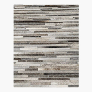 Alfombra rectangular de cuero grueso hecha a mano moderna, a rayas abstractas, antideslizante, lavable, decoración del hogar, dormitorio, oración, Picnic, sala de estar - Product Image 1