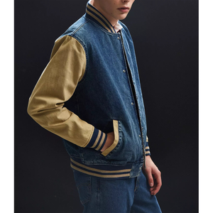 Chaqueta con letras de béisbol para hombre con diseño de cuello en V y cierre de botones que proporcionan comodidad y transpirabilidad Varsity Jackets - Product Image 3