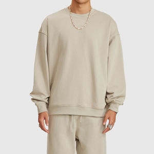 Sudadera de chenilla de algodón 100% para hombre de etiqueta privada para Otoño e Invierno patrón sólido con parche de alfabeto teñido liso - Product Image 3