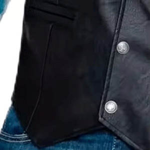 Gilet en cuir sans manches avec poches boutonnées, style streetwear, bonne qualité, vente chaude, respirant, look décontracté, gilet en cuir pour homme - Product Image 5