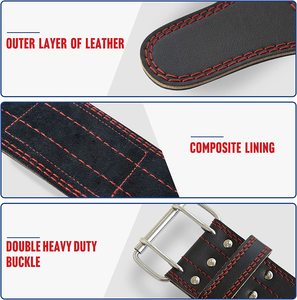 Zebra Sports Custom Logo Cowhide Adjustable Non-Slip Weight Lifting Belt Professional Protection Powerlifting Deadlift Squat - Product Image 6