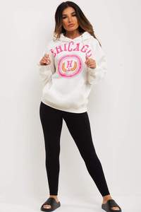 Nuevo diseño personalizado de algodón marfil para mujer, jersey de longitud completa con capucha, sudaderas transpirables antiarrugas para mujer, Sudadera con capucha de entrenamiento de gimnasio - Product Image 5