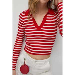 Suéter Casual de Punto a Rayas con Cuello Redondo - Product Image 4