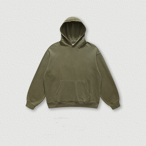 Sudadera de felpa francesa de gran tamaño de alta calidad con relieve sin cuerda Material de algodón Sudaderas con capucha vintage de lavado ácido personalizadas de peso pesado - Product Image 3