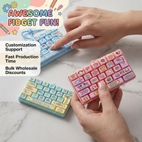 Creative ABS Silicone Keyboard Keychain Fidget Toy Cute Bag Charm Stress Relief Kids Festival Gift Custom Promotional Item