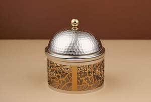 Ensemble de trois casseroles de luxe au design en mosaïque pour la maison Hôtel Buffet Fête Moyen-Orient Cuisine Service Réchauffeur de nourriture - Product Image 4