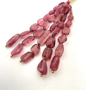 Cuentas de Rubelita Natural Pulida en 5 Hilos para la Elaboración de Joyería Fina con Piedras Preciosas - Product Image 3