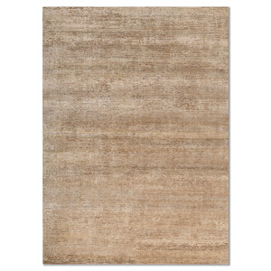 Tapis en laine et soie noué à la main Entropy Ivory AKWS-13075, en coton biologique, couleur unie, pour salon, maison, voiture et couloir - Product Image 1