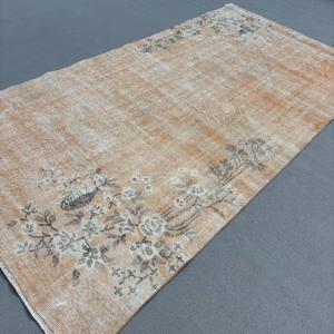 5.6x10.4 ft Rug, Vintage Rug, Turkish <b>Brown</b> <b>Wool</b> Ikat Rug - Product Image 2