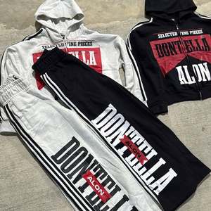 Custom Real Tree Striped <b>Tape</b> Side Heavyweight Sweatsuit Wide Leg Sweatpants Tracksuit Flared Sweat Pants and Hoodies Set Men - Product Image 1