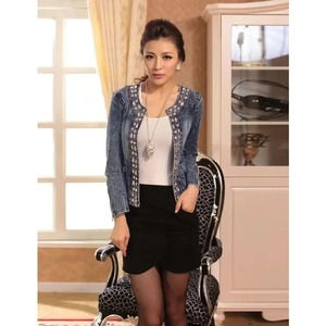 เสื้อแจ็คเก็ตยีนส์สำหรับผู้หญิงคอลเลคชั่นฤดูหนาวใหม่เสื้อโค้ท2024ไรน์สโตนสำหรับผู้หญิงเสื้อโค้ทผู้หญิงแบบลำลองซักน้ำได้สไตล์วินเทจ - Product Image 4