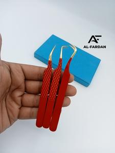 Pinzas de extensión de pestañas de acero inoxidable con logotipo personalizado, volumen de 90 grados, pinzas de pestañas Nano Grip con punta puntiaguda, producto de belleza - Product Image 2