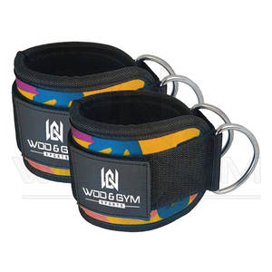 Machines de câble d'entraînement de gymnastique Offre Spéciale Double anneau en D sangles de cheville en néoprène réglables manchettes de câble d'entraînement produits de sécurité de Fitness - Product Image 6