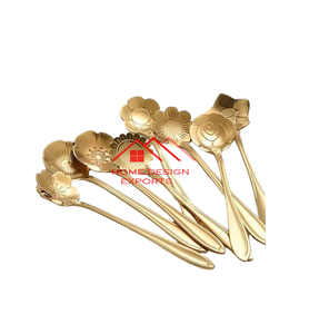 Juego de Cubiertos de Metal con Acabado Dorado, Juego de 5 Piezas con Logotipo Personalizado, Cubiertos de Metal de Alta Venta al por Mayor - Product Image 4