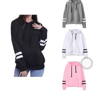 เสื้อสวมหัวสีพื้นสำหรับผู้หญิงเสื้อสเวตเตอร์มีฮู้ดแนวสตรีทวอล์คเกอร์ใส่ฤดูใบไม้ร่วงฤดูหนาว - Product Image 4