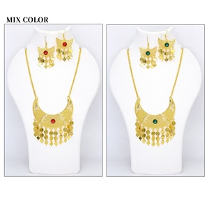 ชุดเครื่องประดับชุบทอง24K 18K หรูหราสำหรับผู้หญิงชุดเครื่องประดับชุบทองอาหรับดูไบ - Product Image 3