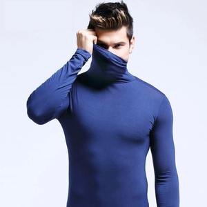 Camisetas de Algodón de Cuello Alto para Hombre, Ajustadas, de Manga Larga, con Cuello de Tortuga y Logotipo Estampado en la Parte Delantera - Product Image 6