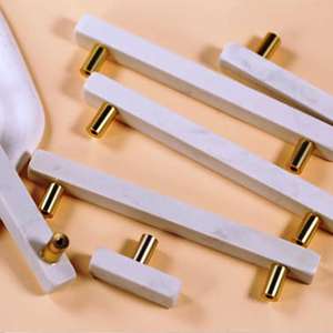 Boutons en marbre les plus vendus de couleur blanche et dorée avec une taille de forme de couleur personnalisée fabriqués en Inde - Product Image 2