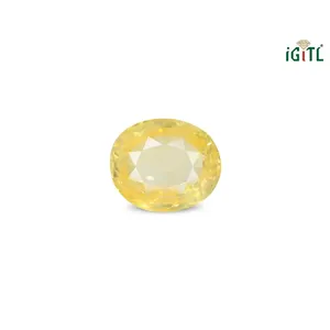 Zafiro Amarillo Natural (Pukhraj) de 4.92 Quilates, Corte Oval Facetado, Claridad VVS, Color Peridoto Intenso, Alejandrita, Aguamarina, Turmalina - Product Image 1