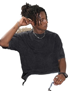 Camiseta Personalizada con Lavado Ácido, 100% Algodón, Estilo Vintage, Lavado Ácido Mineral, Cuello Redondo, Corte Holgado - Product Image 3