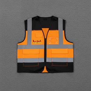 Chaleco de Seguridad de Construcción de Diseño Moderno 2026, ANSI/EN ISO CLASE 2, Personalizado, Alta Visibilidad, Reflectante, con LED Intermitente, Impermeable para Hombre - Product Image 5