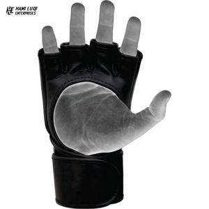 Gants de boxe MMA noirs de qualité supérieure avec logo Gants de boxe Wining imprimés personnalisés pour le sport en cuir de combat vente en gros - Product Image 6