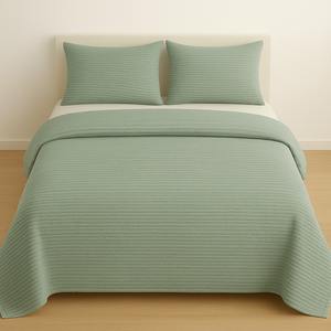 Sinada Home Ensemble de piqués de couleur beige à motifs solides en tricot uni de style moderne pour les hôtels et les voyages - Product Image 1