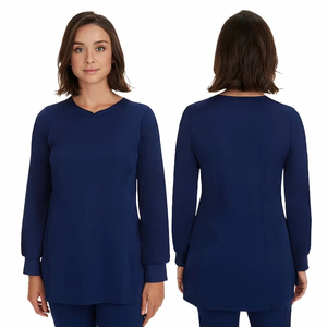 Uniforme Médico de Mujer con Logotipo Personalizado Bordado, Moderno, de Manga Larga, Estilo Musulmán, Ajustado, Elástico, para Hospital y Enfermería - Product Image 4