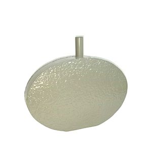 Minimalist Pebble Shape White Aluminum <b>Vase</b> Hand-Carved Texture Designer <b>Vase</b> for Modern Home & Gallery <b>Decoration</b> Flower <b>Vases</b> - Product Image 2
